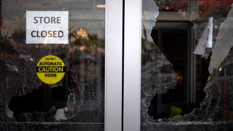 A view inside a Target store through a broken window on May 27, 2020 in Minneapolis, Minnesota. 