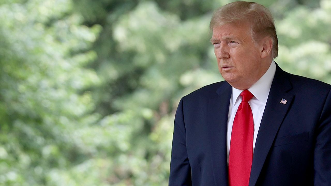 WASHINGTON, DC - MAY 29:  U.S. President Donald Trump walks to the Rose Garden to make a statement about U.S. relations with China at the White House May 29, 2020 in Washington, DC. President Trump did not take questions regarding the current situation in Minneapolis following the death of George Floyd and todays arrest of Derek Chauvin the former Minneapolis police officer who knelt on Floyd's neck for an extended time causing him to die. (Photo by Win McNamee/Getty Images)