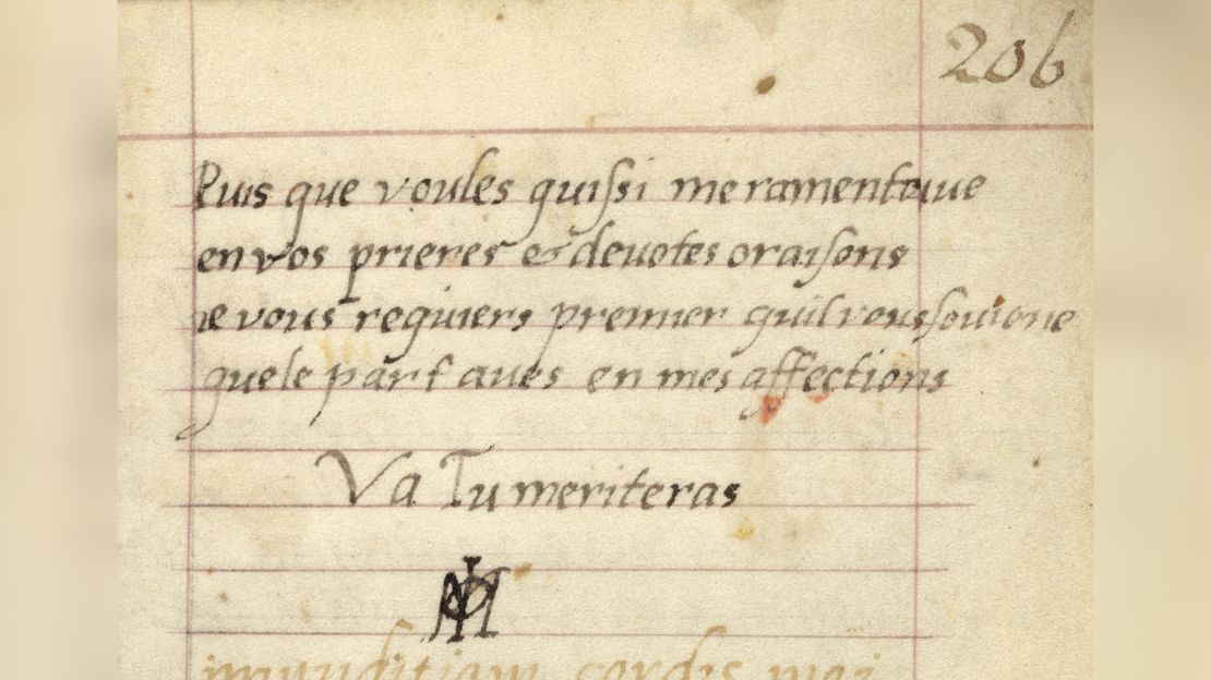 The book bears an inscription in Mary's handwriting. 