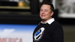 CAPE CANAVERAL, UNITED STATES - 2020/05/30: SpaceX founder Elon Musk looks on after being recognized by U.S. President Donald Trump at NASA's Vehicle Assembly Building after watching the successful launch of a Falcon 9 rocket with the Crew Dragon spacecraft from pad 39A at the Kennedy Space Center. NASA astronauts Doug Hurley and Bob Behnken will rendezvous and dock with the International Space Station, becoming the first people to launch into space from American soil since the end of the Space Shuttle program in 2011. (Photo by Paul Hennessy/SOPA Images/LightRocket via Getty Images)