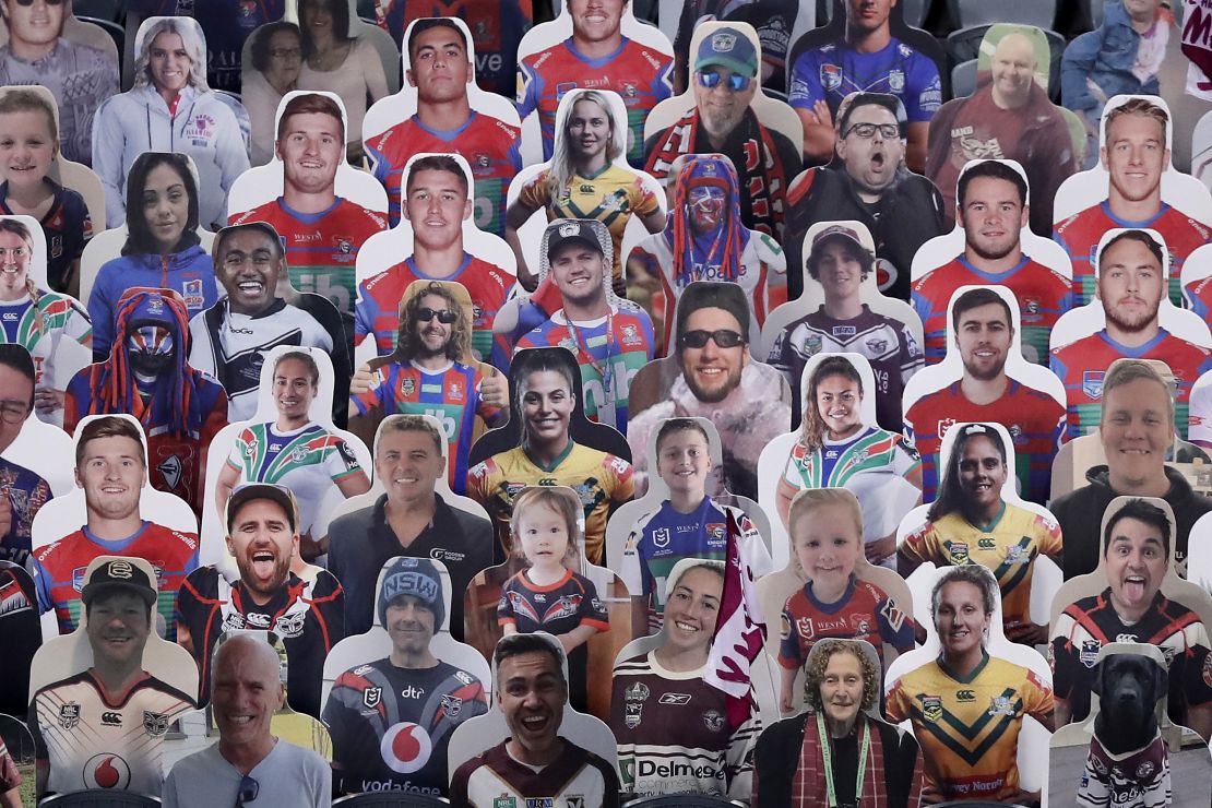 Fans can pay to have cardboard cutouts of themselves places around NRL grounds.