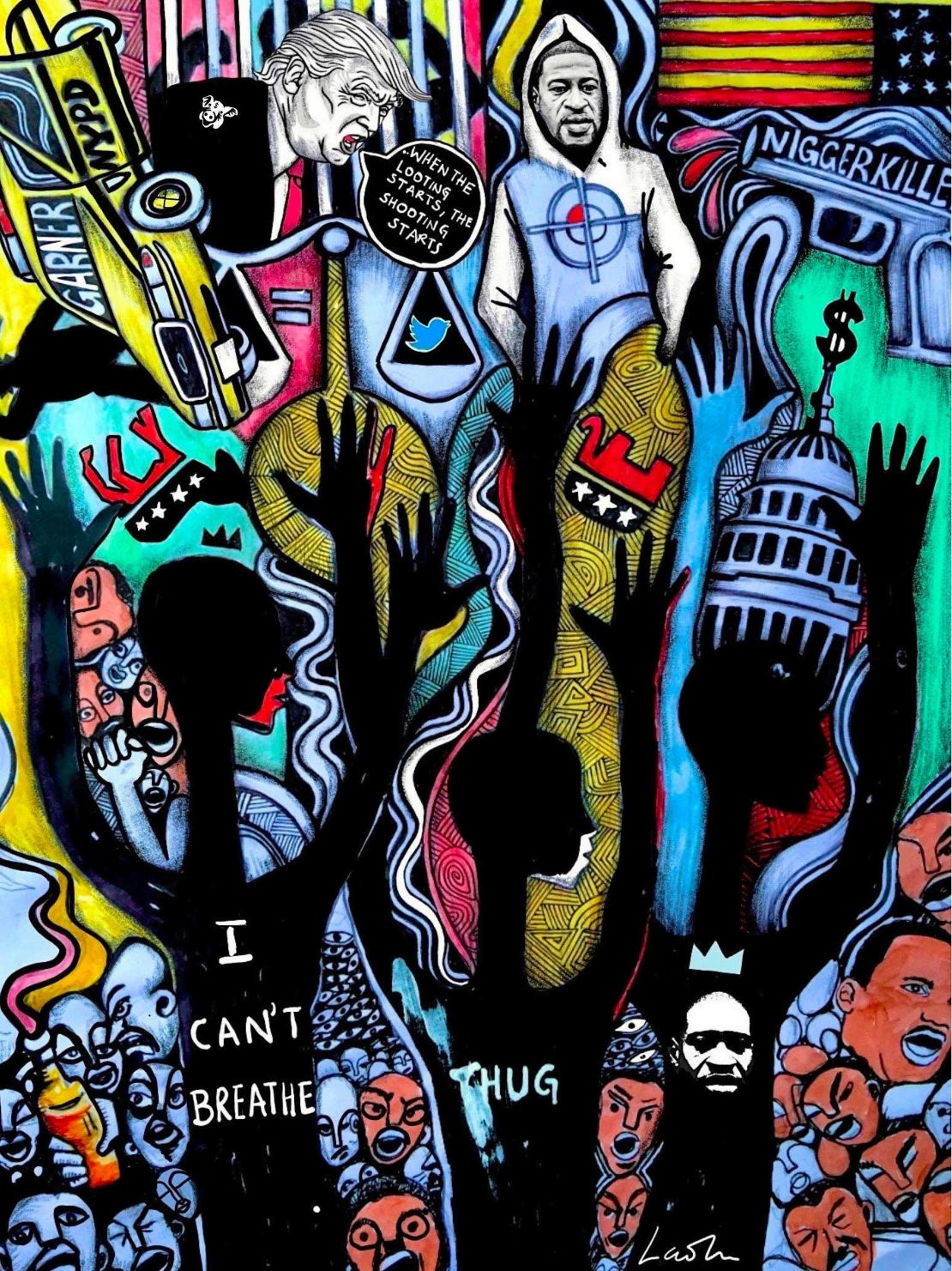 "I can't breathe" by Láolú Senbanjo 