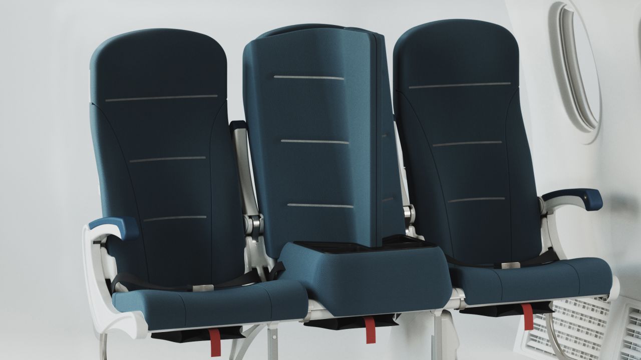 <strong>New airplane seat concept:</strong> Interspace Lite is a new airplane seat design from transportation technology company Universal Movement.