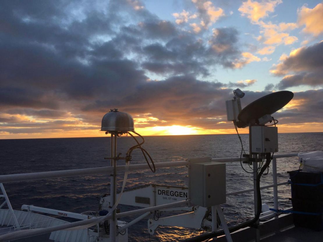 Aerosol filter samplers probe the air over the Southern Ocean on the Australian Marine National Facility's R/V Investigator.