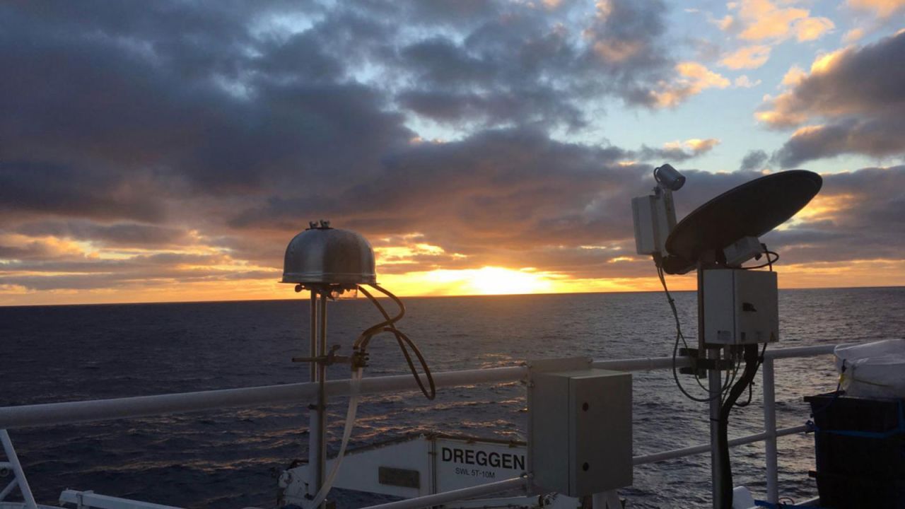 Aerosol filter samplers probe the air over the Southern Ocean on the Australian Marine National Facility's R/V Investigator.
