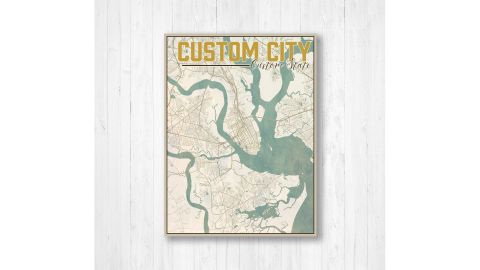 Printed Marketplace Custom Vintage City Street Map
