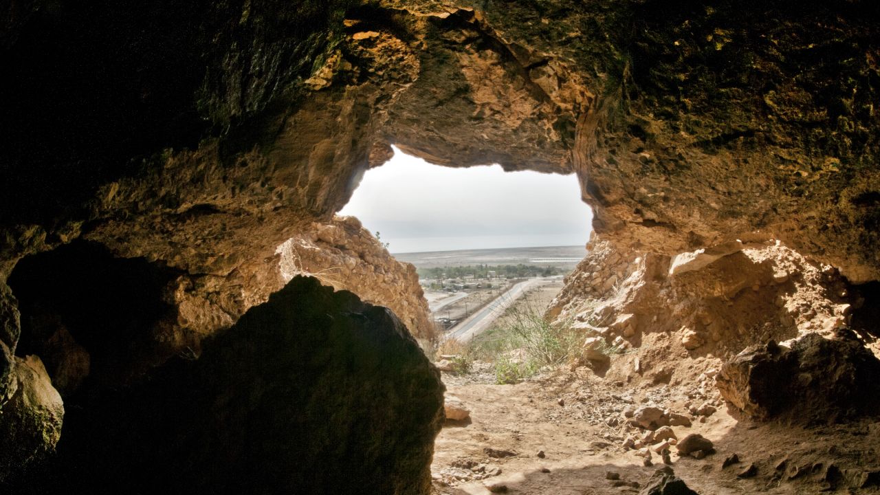 This is one of the Qumran caves where the Dead Sea Scroll fragments were found.