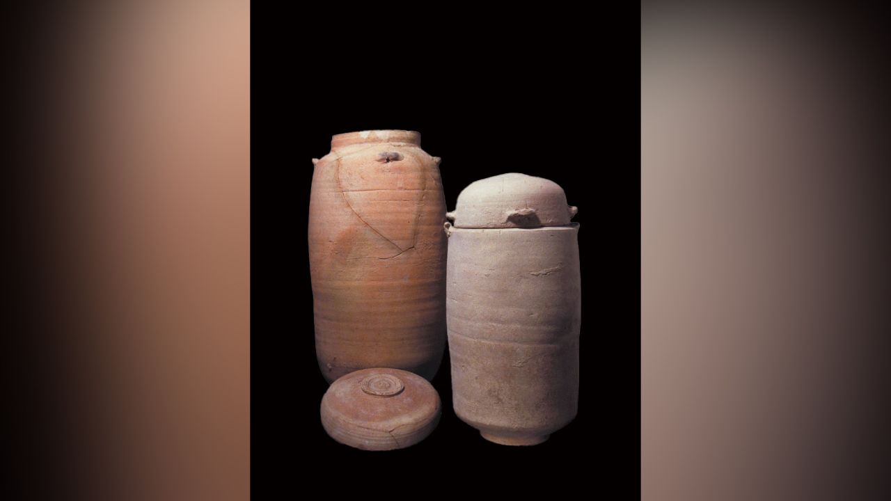 Dead Sea Scroll fragments were found in these clay jars.