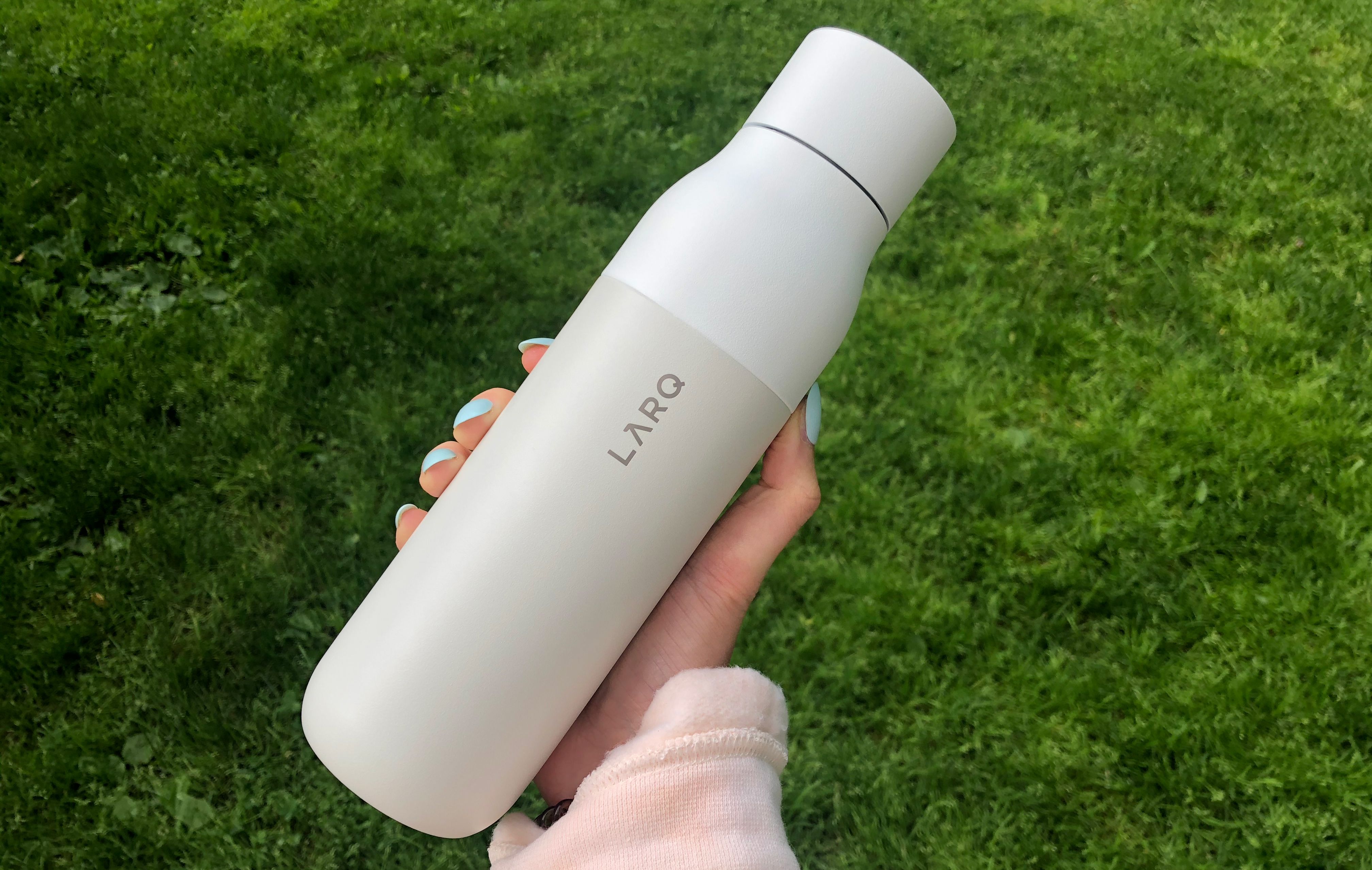 The LARQ PureVis water bottle uses a UV-C LED technology that