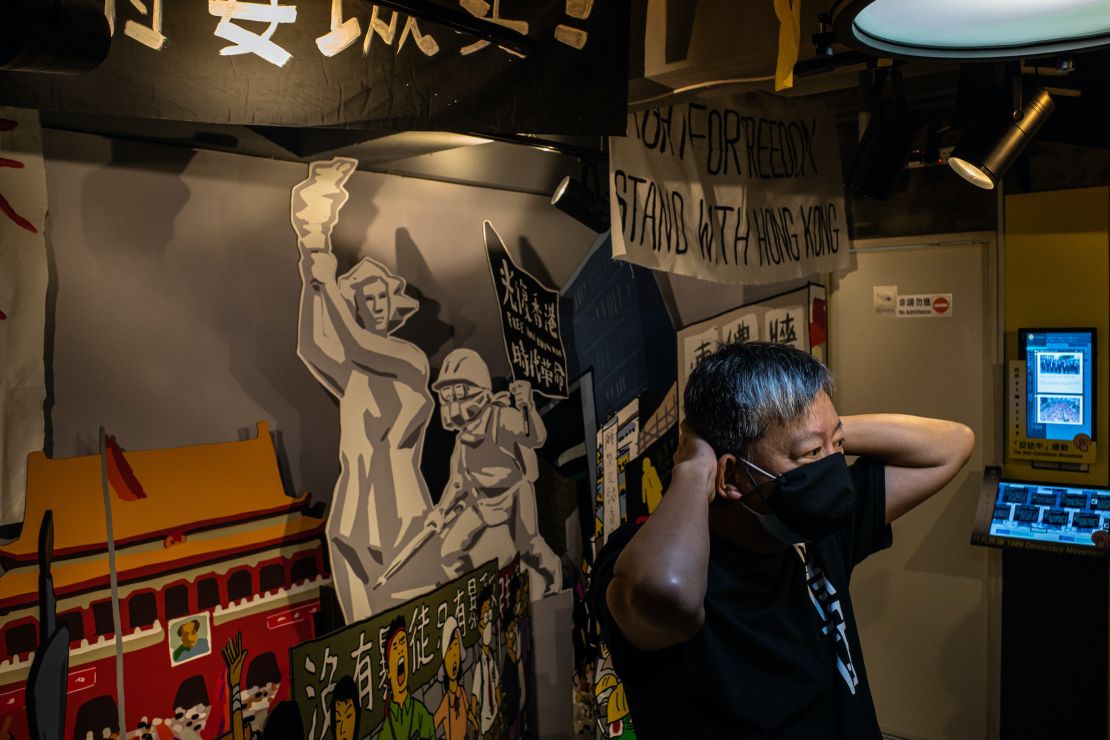 Lee Cheuk-yan, chairman of the Hong Kong Alliance in Support of Patriotic Democratic Movements, is seen standing at the June 4 Museum, dedicated to the 1989 Tiananmen Square crackdown on May 20, 2020 in Hong Kong.