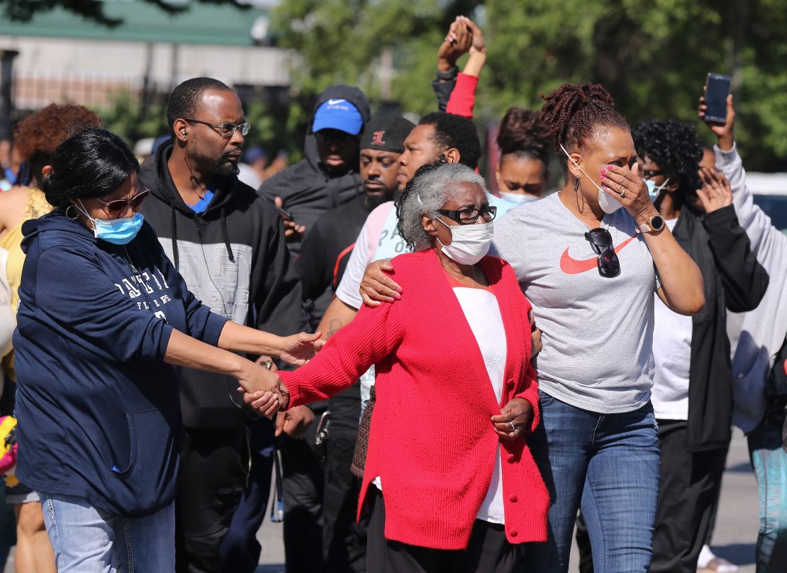 Odessa Riley, center, said her son was killed "for no reason."