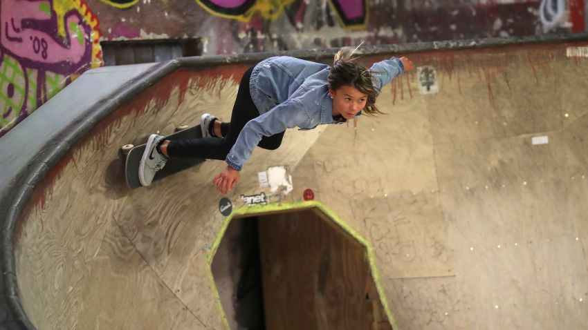 BERLIN, GERMANY - FEBRUARY 16: Skateboarder Sky Brown skates during the Laureus Sport for Good Skateboard Visit prior to the 2020 Laureus World Sports Awards at the Nike SB Shelter on February 16, 2020 in Berlin, Germany. (Photo by Boris Streubel/Getty Images for Laureus)