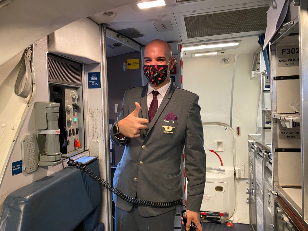 <strong>Thumbs up:</strong> Ross Davis, a Delta flight attendant, has fond memories of the MD-88. ""It was the plane I worked on my first day. It's close to my heart."