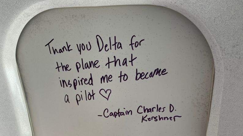 <strong>Marked with memories: </strong>Passengers brought Sharpie markers to share their appreciation for the MD-88 bound for an airplane graveyard in Blytheville, Arkansas.