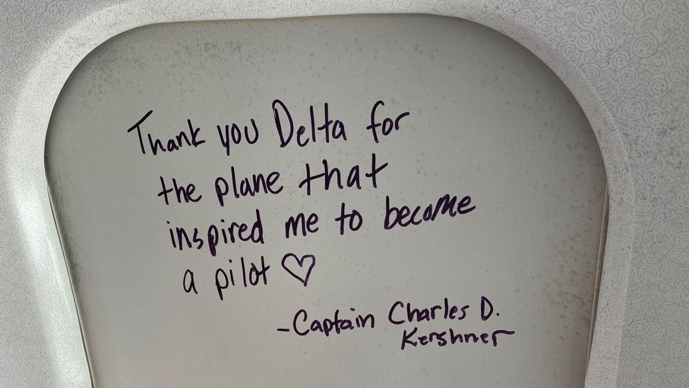 <strong>Marked with memories: </strong>Passengers brought Sharpie markers to share their appreciation for the MD-88 bound for an airplane graveyard in Blytheville, Arkansas.