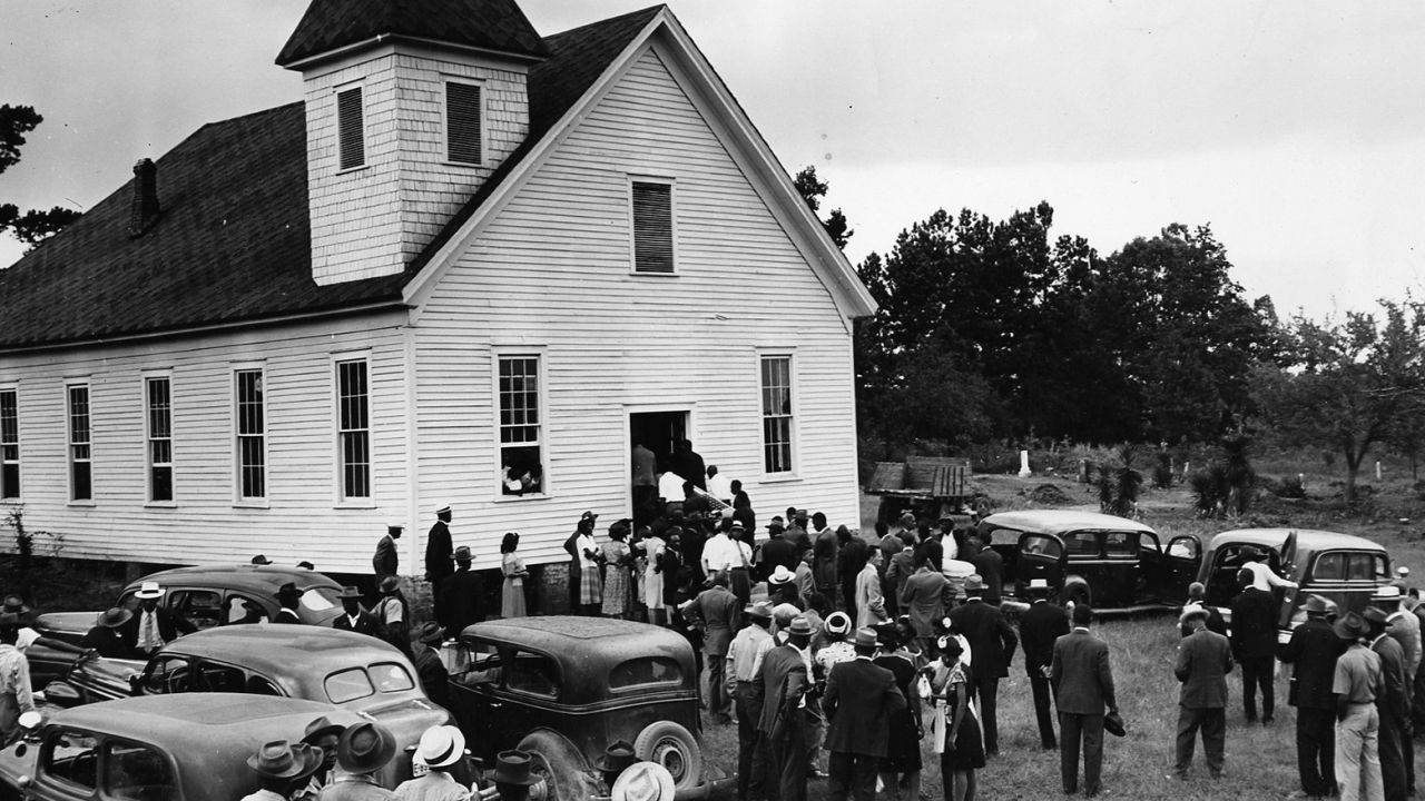 A Monroe, Georgia, church hosts the 1946 funerals of George Dorsey and Dorothy Malcom.