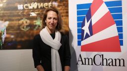 American Chamber of Commerce (AmCham) president Tara Joseph, poses for a picture in Central.