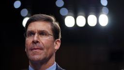 U.S. Secretary of Defense Mark Esper testifies during a Senate Armed Services Committee hearing concerning the Department of Defense budget in the Hart Senate Office Building on March 4, 2020 in Washington, DC. 