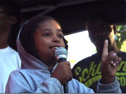 Thandiwe Abdullah spoke at a rally for Trayvon Martin at her local park in October 2014.