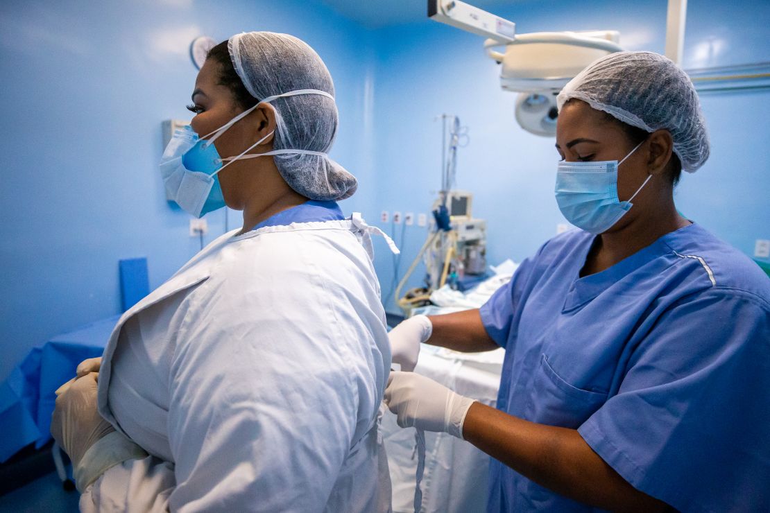 More protective equipment such as masks and gowns, here in a hospital in Mangaratiba, Brazil, is being provided, officials say. 