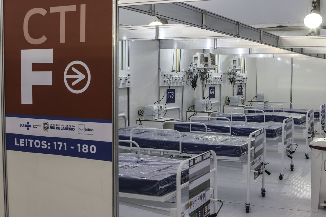 Field hospitals like this one in São Gonçalo, across the bay from the city of Rio, have added capacity for treating Covid patients.