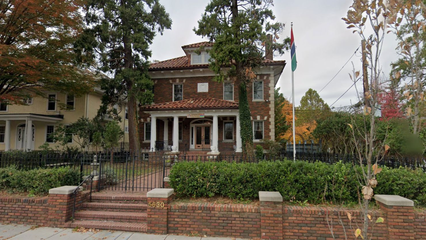 The Gambian Embassy is seen in Washington. 