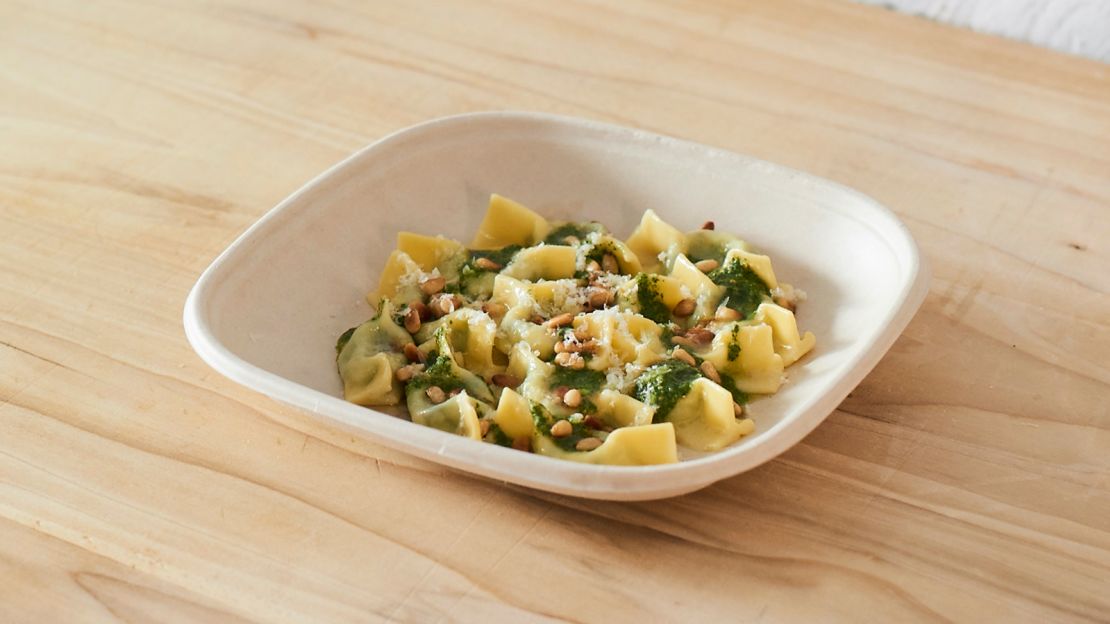 Scarpinocc, a type of ravioli-shaped pasta, is handmade by Forsythia's Jacob Siwak.