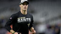 NEW ORLEANS, LOUISIANA - JANUARY 05: Drew Brees #9 of the New Orleans Saints warms up during the NFC Wild Card Playoff game against the Minnesota Vikings at Mercedes Benz Superdome on January 05, 2020 in New Orleans, Louisiana. (Photo by Chris Graythen/Getty Images)