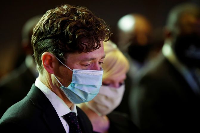 Minneapolis Mayor Jacob Frey attends the service. He kneeled at Floyd's casket before the service started, <a href="index.php?page=&url=https%3A%2F%2Fwww.cnn.com%2Fus%2Flive-news%2Fgeorge-floyd-protests-06-04-20%2Fh_5f25ec94899d6ae91601d2234c0af2ac" target="_blank">breaking out into tears.</a>