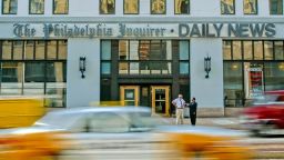 A general view of the Philadelphia Inquirer/Daily News headquarters building on Broad Street in Philadelphia in this October 6, 2005 file photo. Newspaper publisher McClatchy Co. said on March 13, 2006 it would buy Knight-Ridder Inc. for $4.5 billion in cash and stock. McClatchy, whose own publications include the Sacramento Bee and Minneapolis Star Tribune, said the combined company will become the No. 2 U.S. newspaper chain based on a daily circulation of about 3.2 million people. It will operate 32 daily newspapers and 50 non-daily publications after the sale of 12 Knight-Ridder papers including some of its best-known titles such as the Philadelphia Inquirer and the San Jose Mercury News. REUTERS/Tim Shaffer/Files