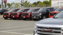 Vehicles are displayed for sale at a General Motors Co. Buick and GMC car dealership in Woodbridge, New Jersey, U.S, on Wednesday, May 20, 2020. 