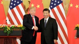 FILE: U.S. President Donald Trump, left, and Xi Jinping, China's president, shake hands during a news conference at the Great Hall of the People in Beijing, China, on Thursday, Nov. 9, 2017. Monday, January 20, 2020, marks the third anniversary of U.S. President Donald Trump's inauguration. Our editors select the best archive images looking back over Trumps term in office. Photographer: Qilai Shen/Bloomberg via Getty Images