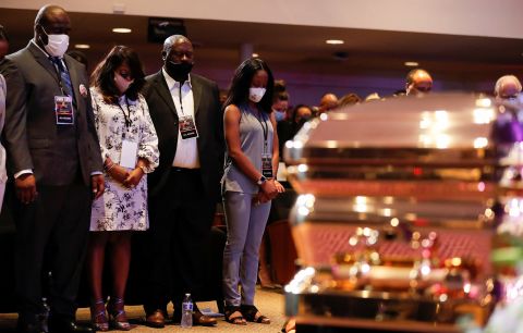 Floyd's relatives attend his memorial service in Minneapolis.