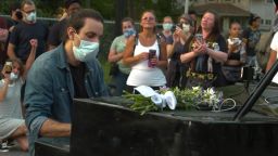 Davide Martello, a german man living in Oklahoma city drove 12 hours to Minneapolis and brought a piano to the memorial for George Floyd to try to help heal the community with music.