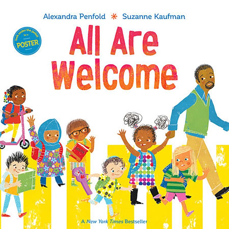 An Amazon Best Children's Book of the Year selection, "All Are Welcome" by Alexandra Penfold welcomes a group of children from different backgrounds to play at school together. 