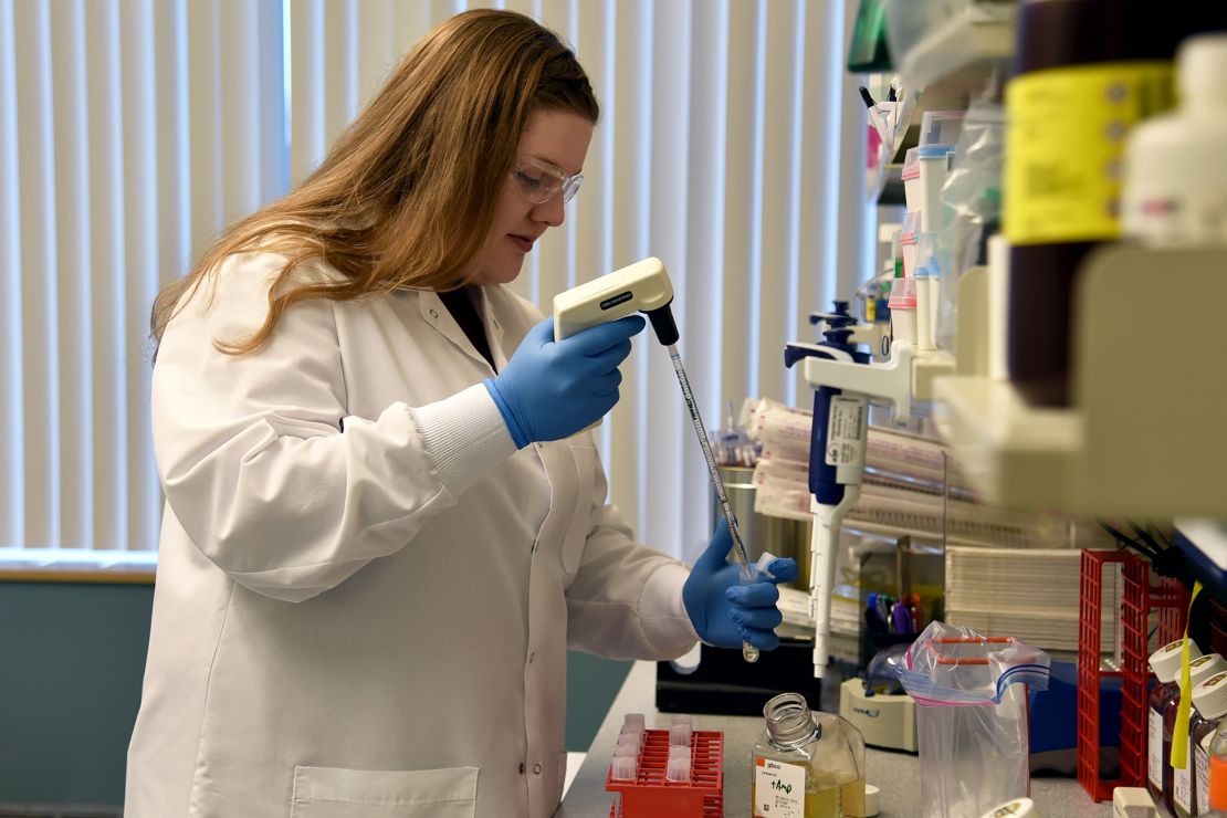 Kristen Pascal, a scientist with Regeneron, is working on an antibody therapy to treat and possibly prevent Covid-19.