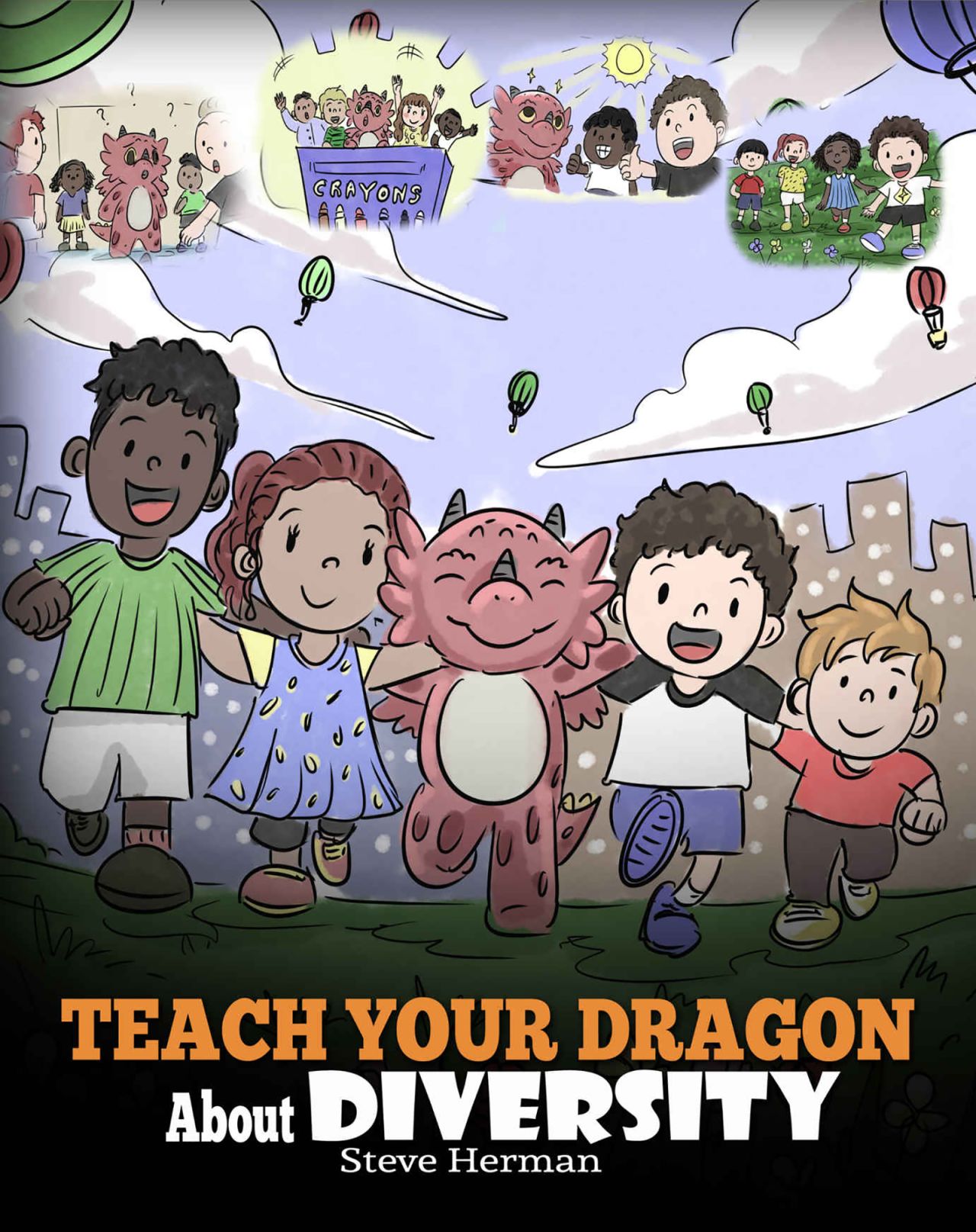 In "Teach Your Dragon About Diversity," Steve Herman teaches dragons that their skin color or wing differences make them beautiful. 