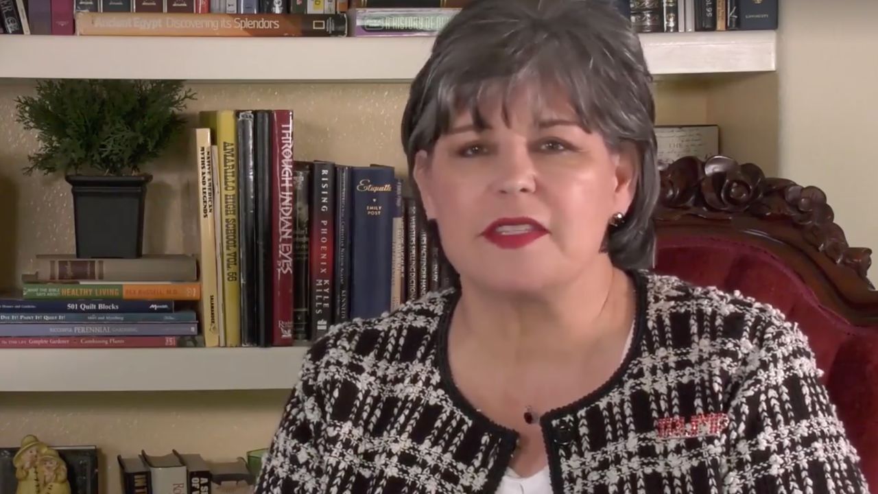 Cynthia Brehm, seen here in an image taken from her campaign ad, has been asked to resign as chairman of the Bexar County, Texas, Republican Party by Gov. Greg Abbott.