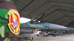 In this picture taken on January 7, 2020 an Indonesian air force pilot prepares for taking off in an F-16 at air base in Pekanbaru, Riau. - Indonesia has deployed fighter jets and warships to patrol islands near the disputed South China Sea, the military said on January 8, escalating tensions with Beijing after a diplomatic spat over "trespassing" Chinese vessels. (Photo by STR / AFP) (Photo by STR/AFP via Getty Images)