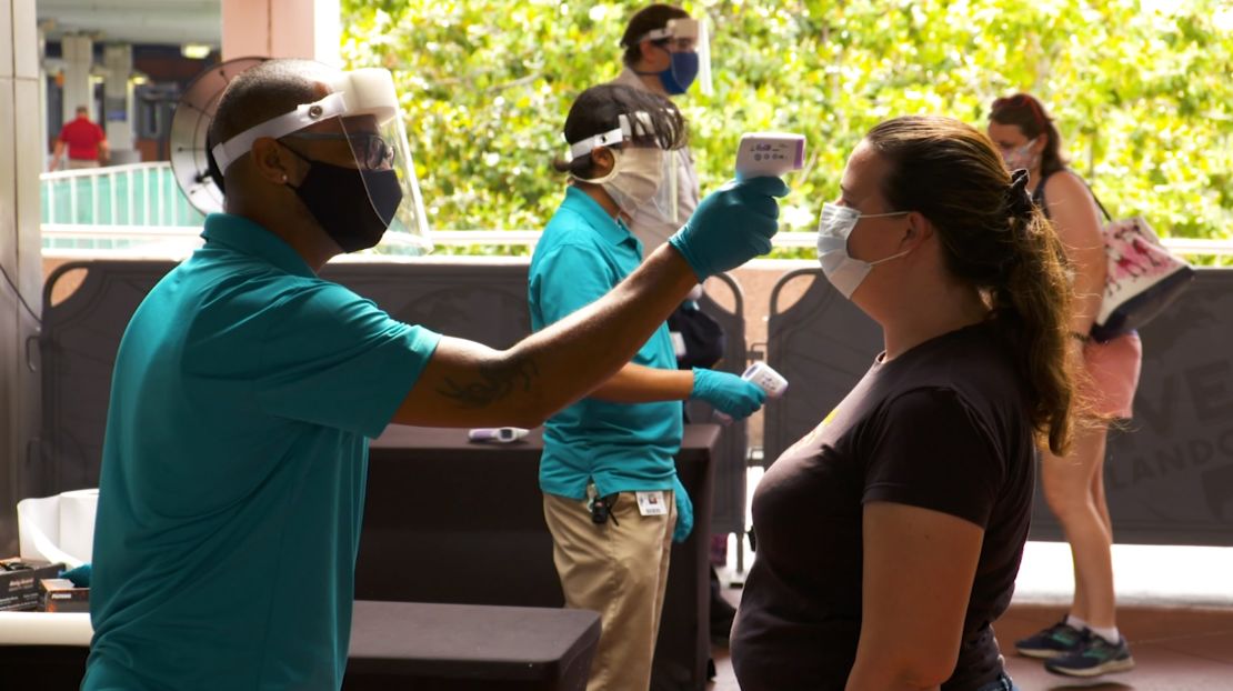 Universal Orlando Resort in Florida reopened to the public on Friday. Guests had to get their temperatures checked before entering the resort.