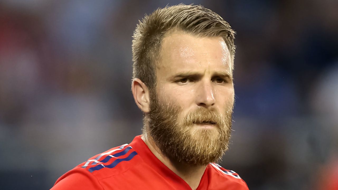 Serbian midfielder Aleksandar Katai shown here playing for the Chicago Fire in July 2019.
