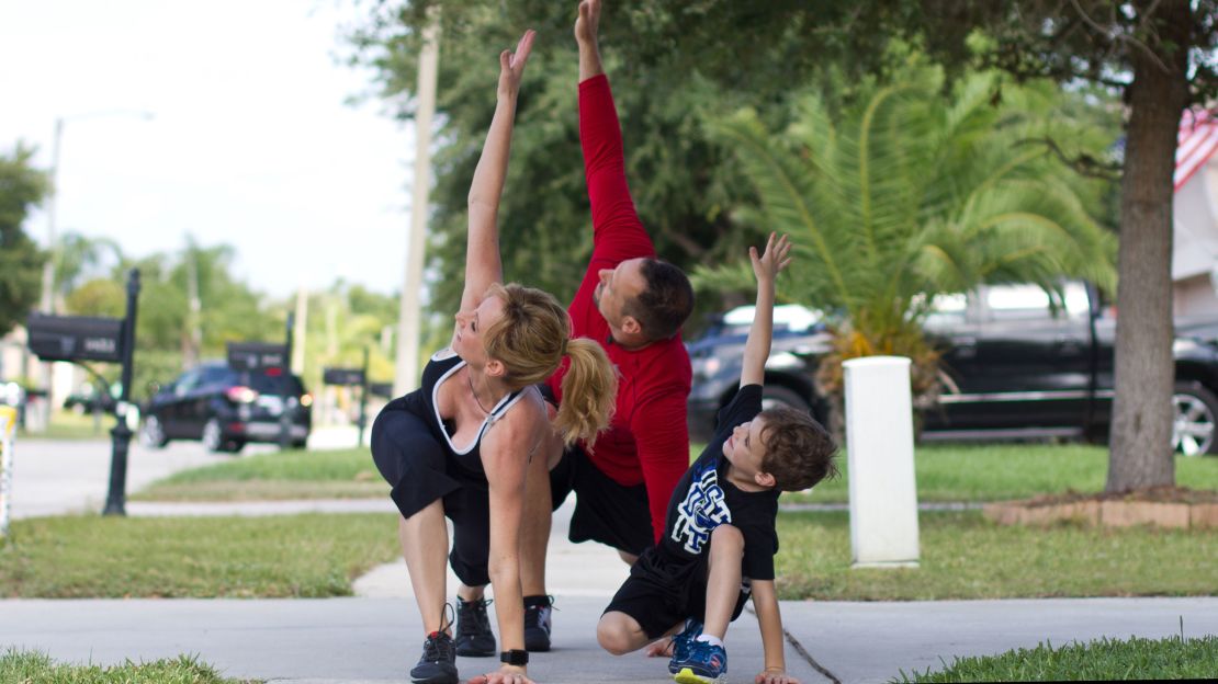 The family that plays together stays fit together.