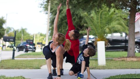 The family that plays together stays fit together. 
