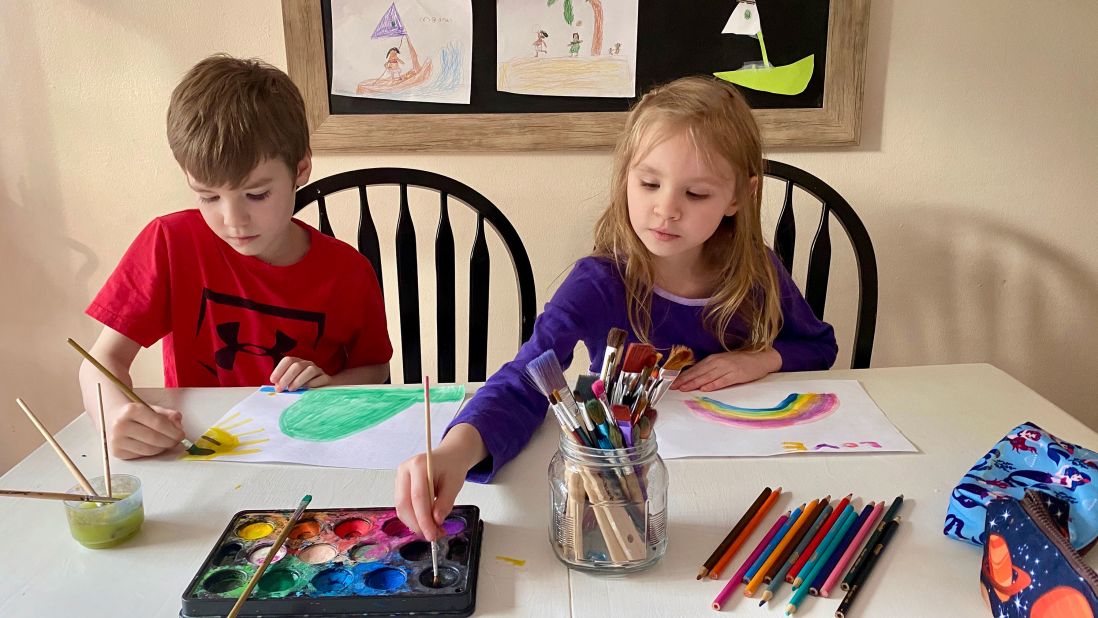 <strong>Break out the crayons and art supplies: </strong>Children often have a  care-free concentration on their faces when coloring.