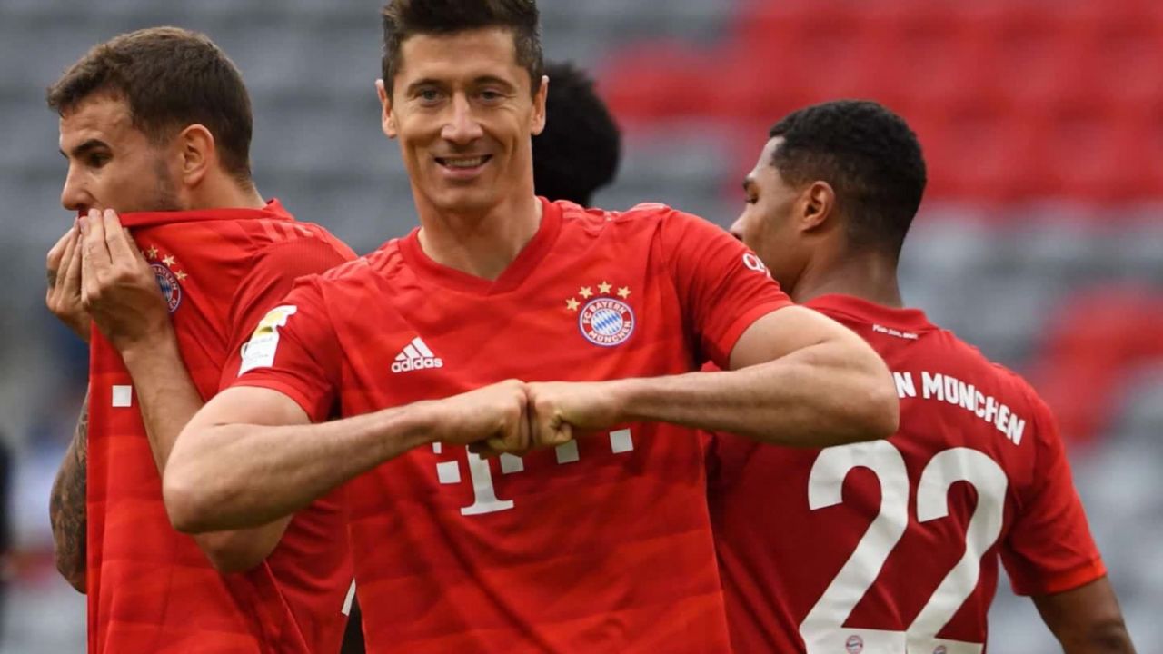Robert Lewandowski has scored 30 goals in the Bundesliga this season.