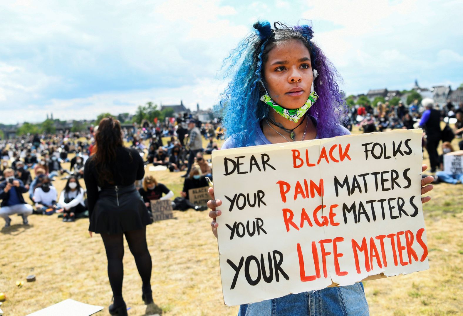 A young protester in Maastricht, Netherlands, on June 7.