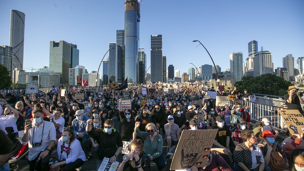 Activists in Brisbane on Saturday.
