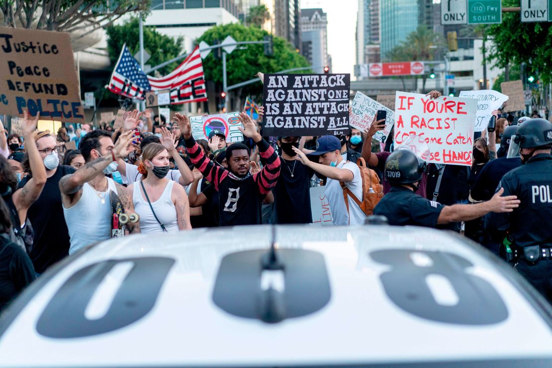 Protests in Los Angeles, after the murder of George Floyd.