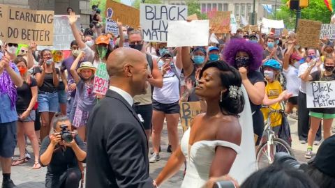 01 philadelphia wedding couple black lives matter RESTRICTED