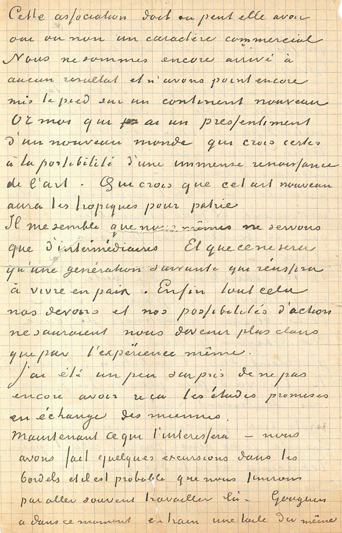 Vincent Van Gogh and Paul Gauguin's letter to émile Bernard (November 1888)